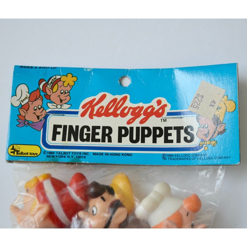 1984 Kellogg's Rice Krispies Snap Crackle Pop Finger Puppets NOS New Vintage - Picture 2 of 5